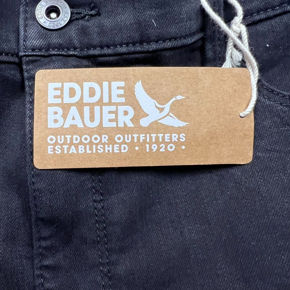 Eddie Bauer NWT Women's Venture Stretch Slim Straight Black Jeans Size 14T - Picture 3 of 7